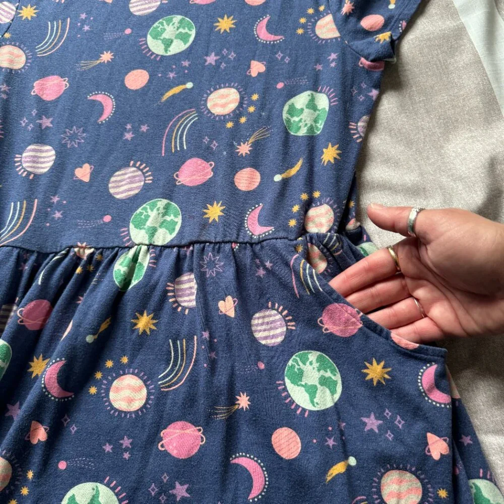 Cat & Jack Girls Galaxy Print Dress Sz XL - Picture 3 of 5